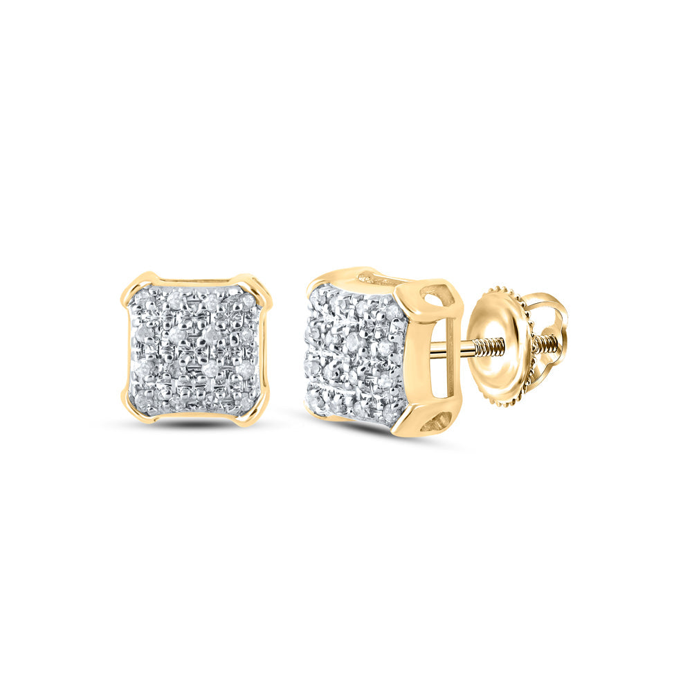 1/10CTW-NAT DIA P3 MENS SQUARE EARRING Daisy Joyeria