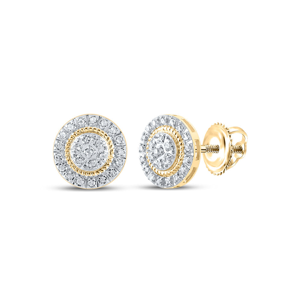 1/8CTW-NAT DIA P3 MENS ROUND EARRING Daisy Joyeria