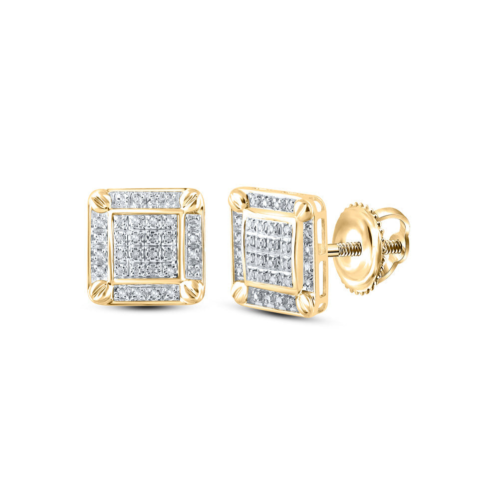 1/5CTW-DIA P3 MENS SQUARE EARRING Daisy Joyeria