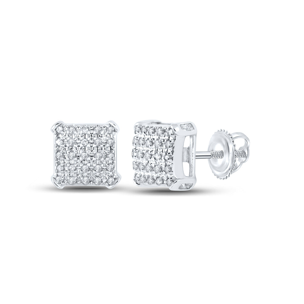 1/8CTW-DIA P3 MENS SQUARE EARRING Daisy Joyeria