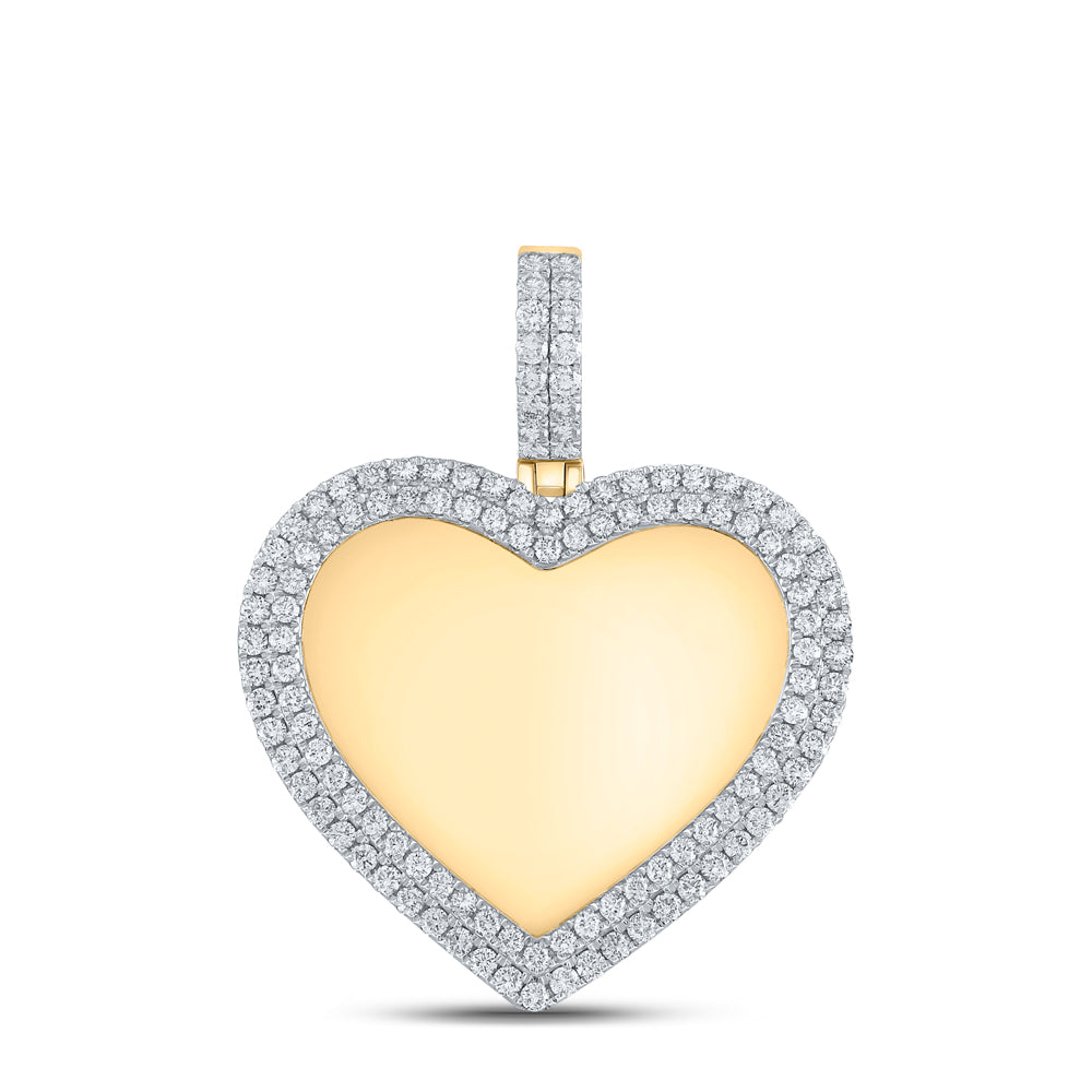 2CTW-DIA NK HEART MENS MEMORY PENDANT Daisy Joyeria