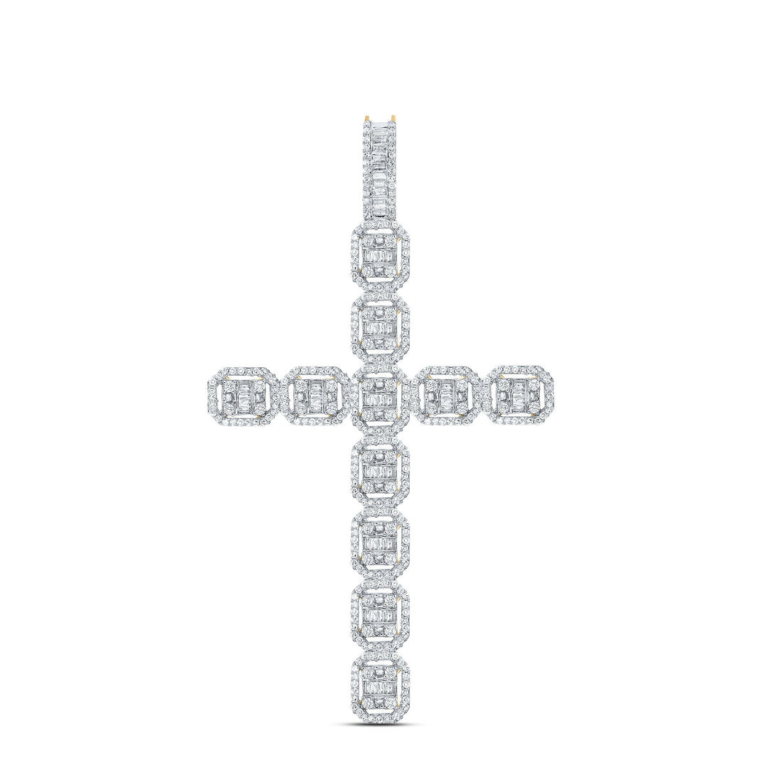 2 1/3CTW-NAT DIA NK CROSS MENS CHARM Daisy Joyeria