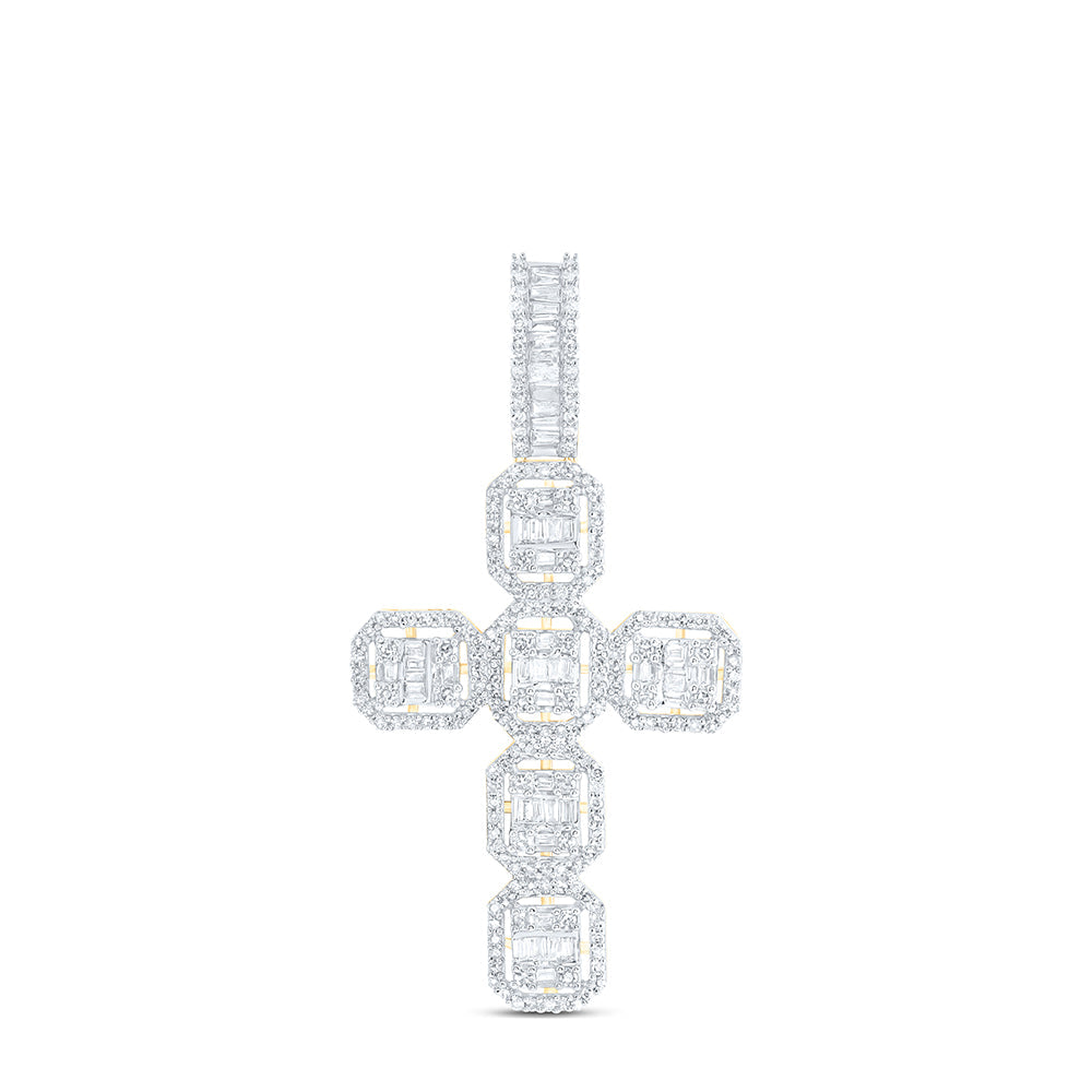 1CTW-DIA NK CROSS MENS CHARM Daisy Joyeria