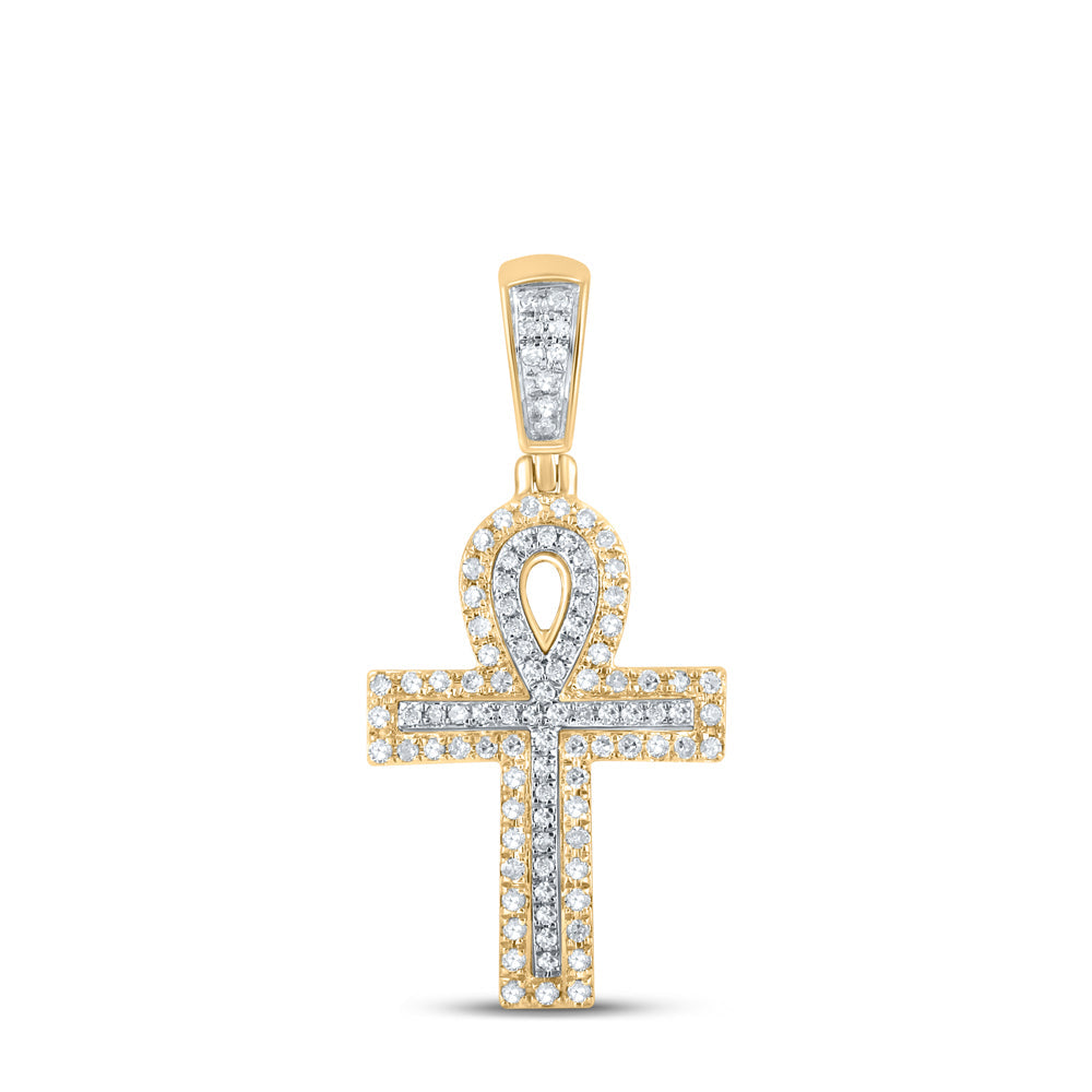 1/4CTW-DIA P1P2 CROSS MENS CHARM Daisy Joyeria
