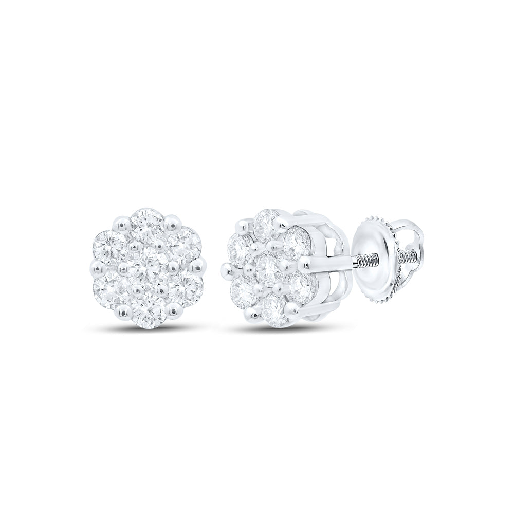 1/5CTW-DIA NK FLOWER EARRING Daisy Joyeria