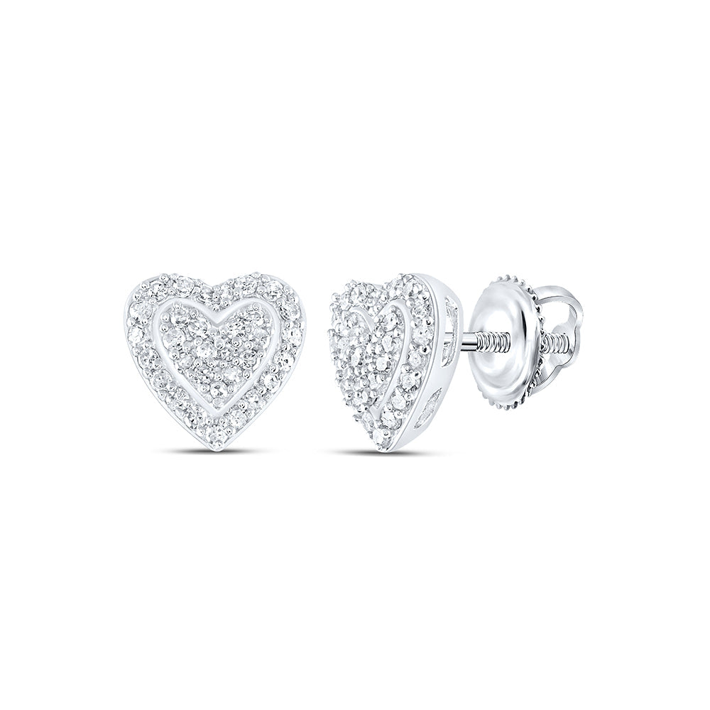 1/4CTW-NAT DIA P1 HEART GIFT EARRING Daisy Joyeria