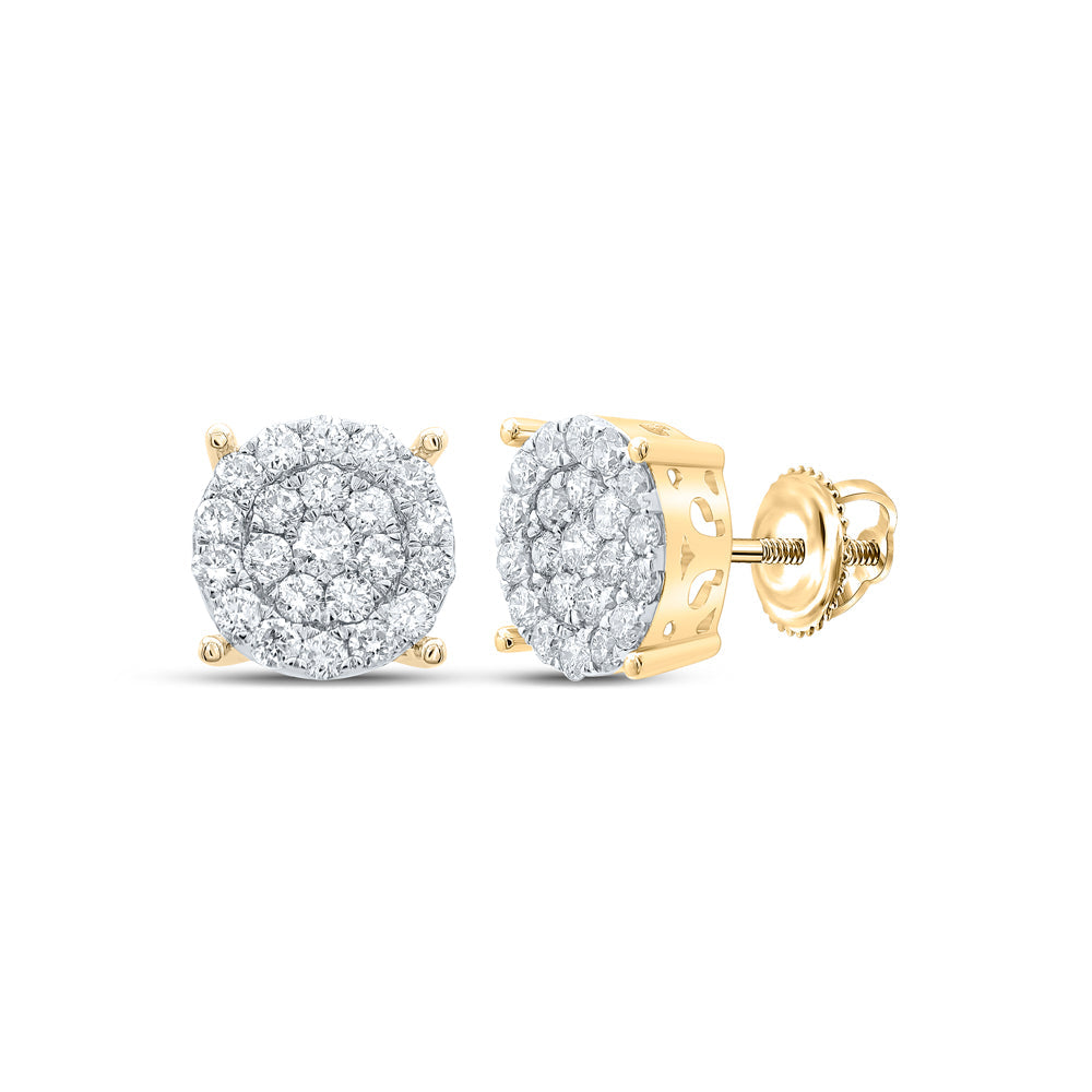 1CTW-NAT DIA NK FASHION ROUND EARRING Daisy Joyeria