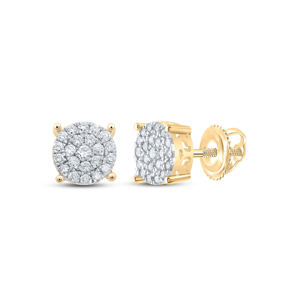 3/4CTW-NAT DIA NK FASHION ROUND EARRING Daisy Joyeria