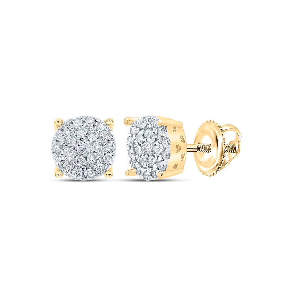1/4CTW-NAT DIA NK FASHION ROUND EARRING Daisy Joyeria