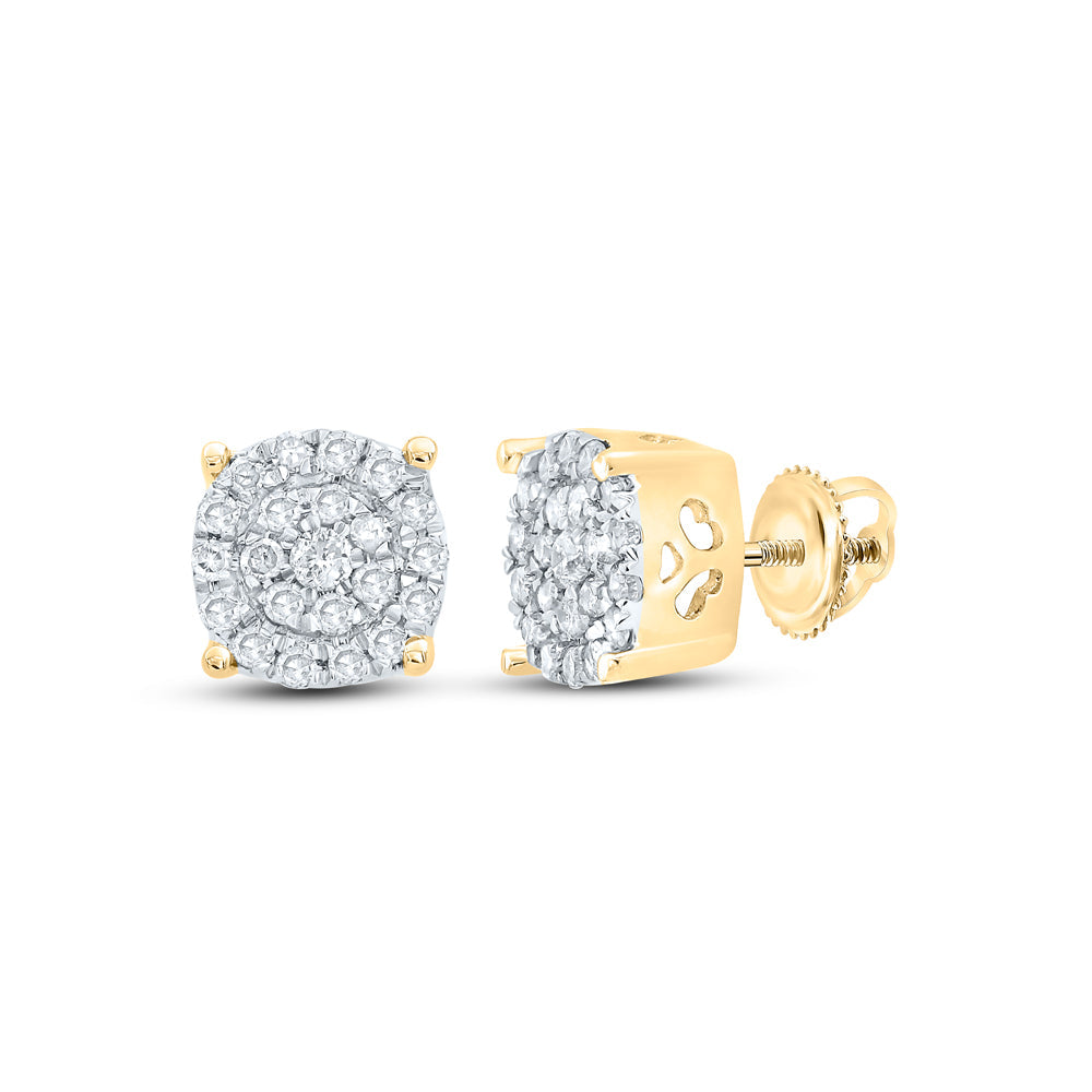 1/8CTW-NAT DIA NK FASHION ROUND EARRING Daisy Joyeria