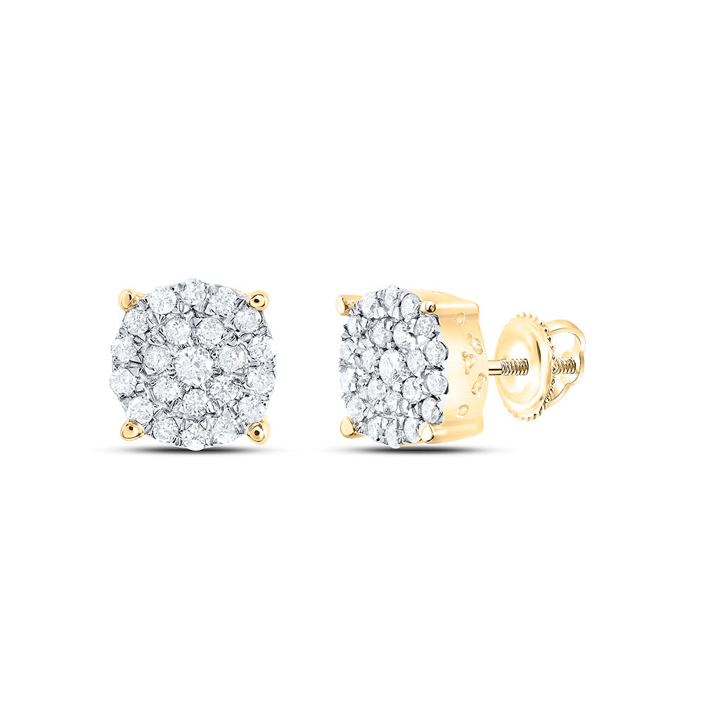 1/2CTW-NAT DIA NK FASHION ROUND EARRING Daisy Joyeria