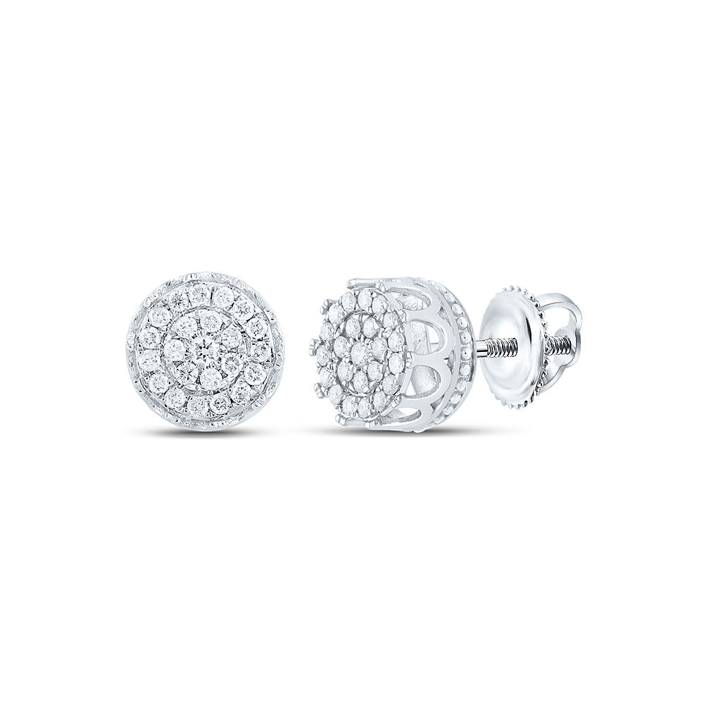 1/4CTW-DIA NK CROWN ROUND SHAPE EARRING Daisy Joyeria