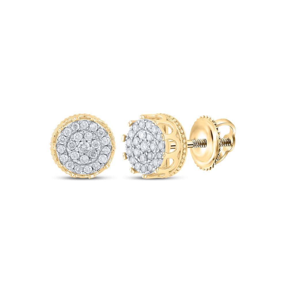 1/2CTW-NAT DIA NK CROWN ROUND SHAPE EARRING Daisy Joyeria
