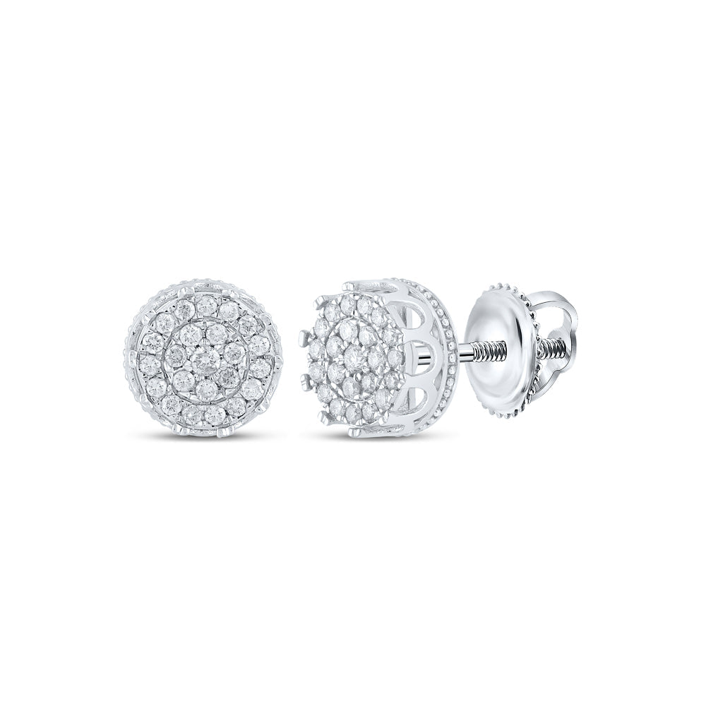 1/2CTW-DIA NK CROWN ROUND SHAPE EARRING Daisy Joyeria