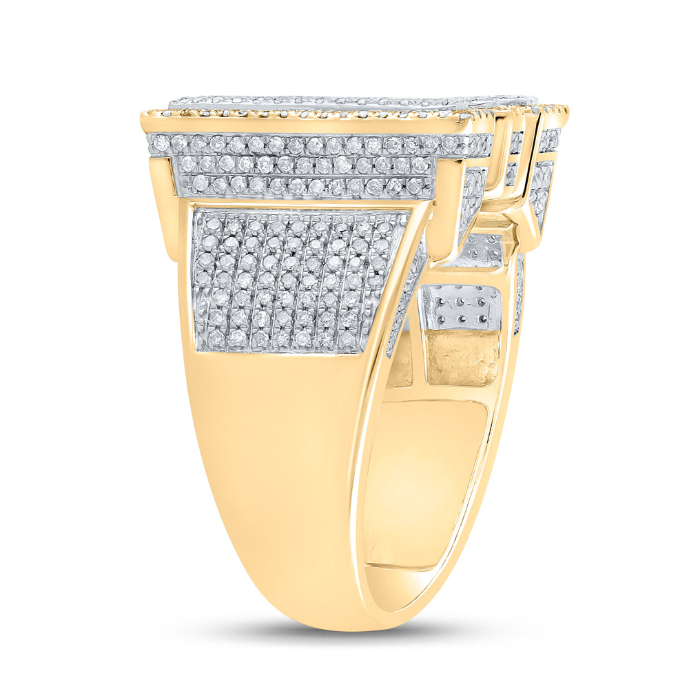 1 1/5CTW-DIA P1P2 INITIAL "M" MENS RING 10 Daisy Joyeria