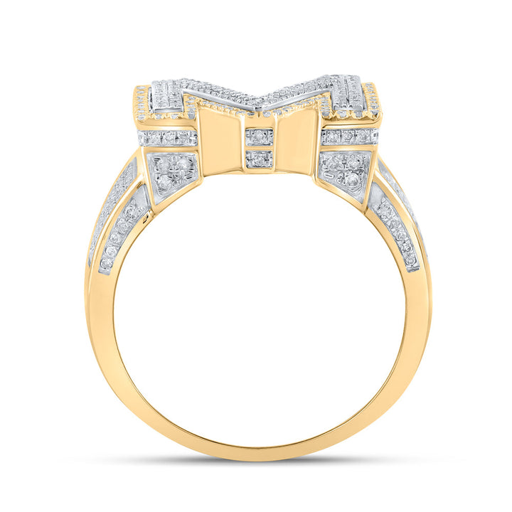 1 1/5CTW-DIA P1P2 INITIAL "M" MENS RING 10 Daisy Joyeria