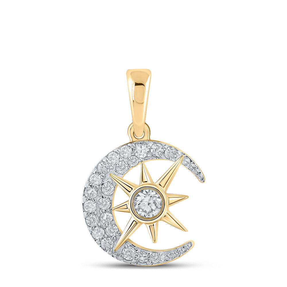 1/4CTW-DIA CN MOON STAR PENDANT Daisy Joyeria