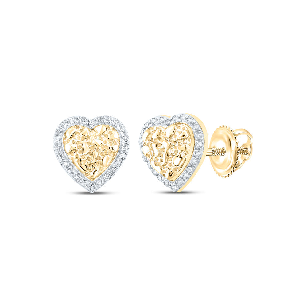 1/10CTW-DIA CN NUGGET HEART EARRING Daisy Joyeria