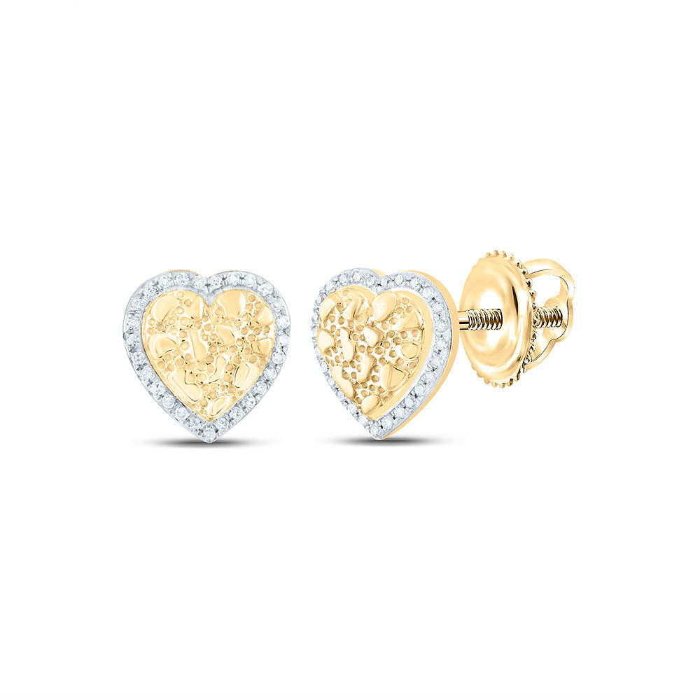 1/10CTW-DIA CN NUGGET HEART EARRING Daisy Joyeria