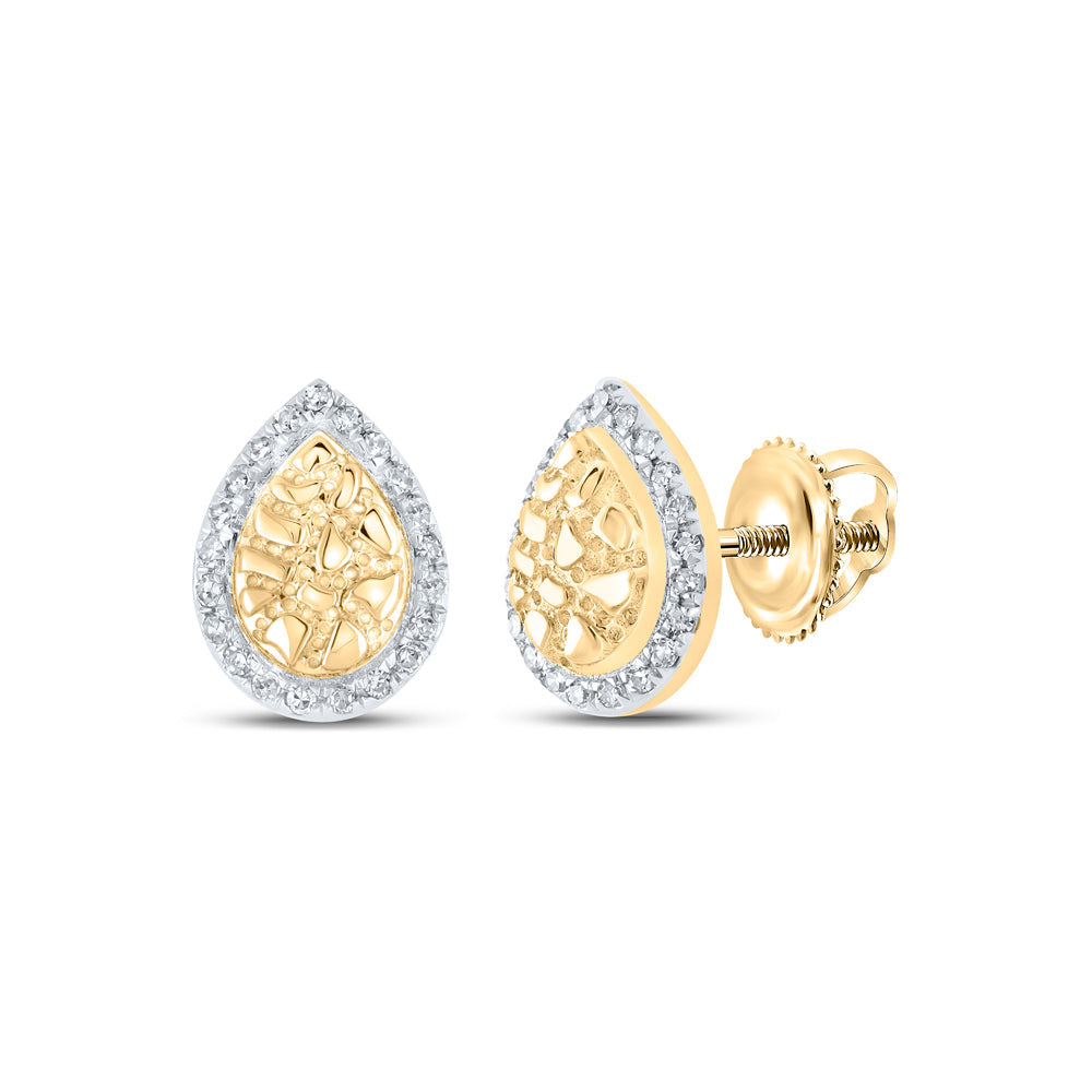 1/10CTW-DIA CN NUGGET GIFT PEAR EARRING Daisy Joyeria