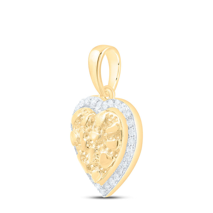 1/12CTW-DIA CN NUGGET HEART PENDANT Daisy Joyeria