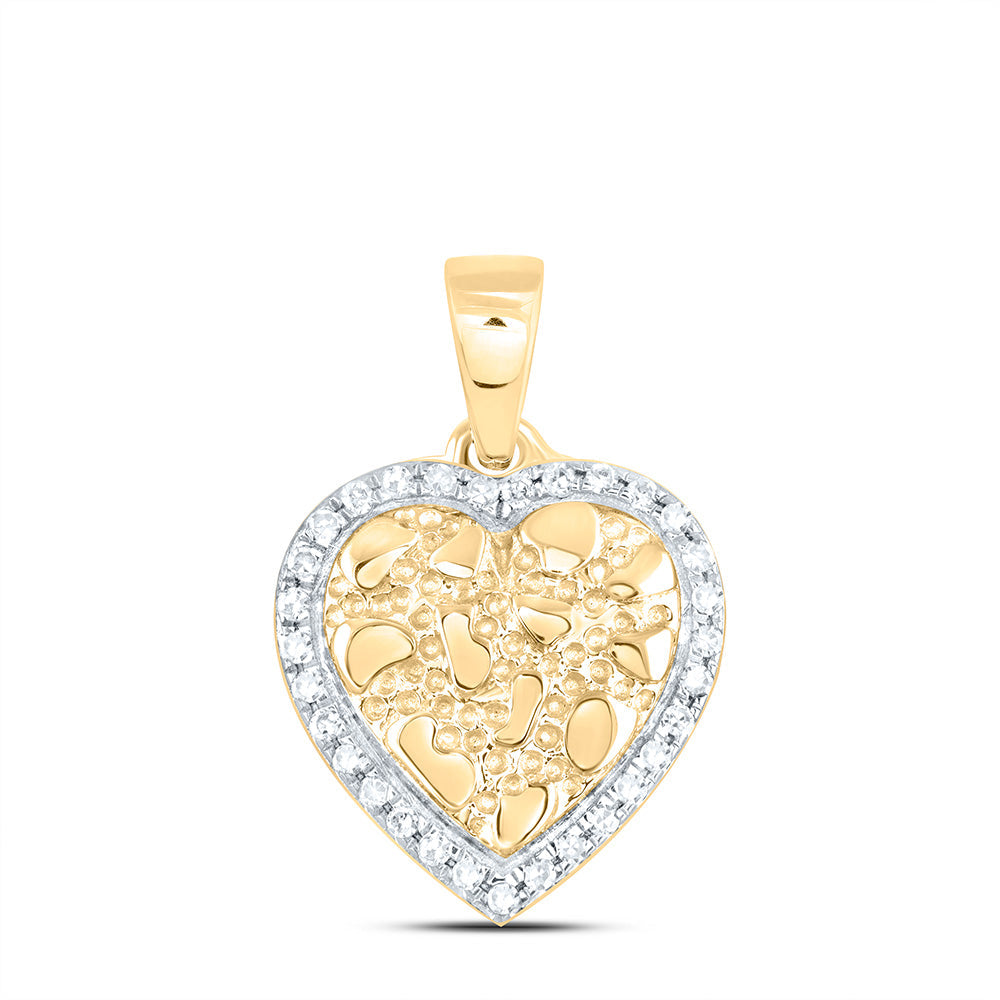 1/12CTW-DIA CN NUGGET HEART PENDANT Daisy Joyeria