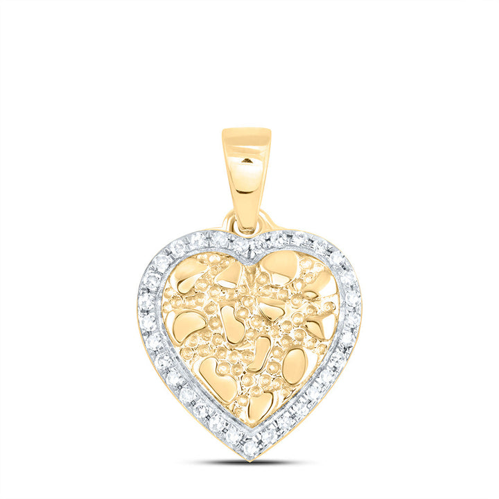1/12CTW-DIA CN NUGGET HEART PENDANT Daisy Joyeria