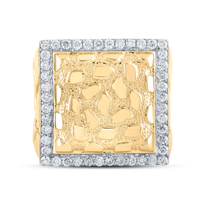 7/8CTW-DIA NK NUGGET MENS RING 10 Daisy Joyeria