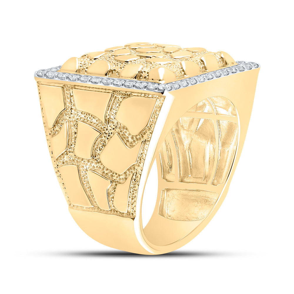 7/8CTW-DIA NK NUGGET MENS RING 10 Daisy Joyeria