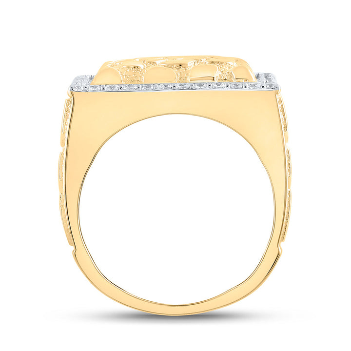 7/8CTW-DIA NK NUGGET MENS RING 10 Daisy Joyeria