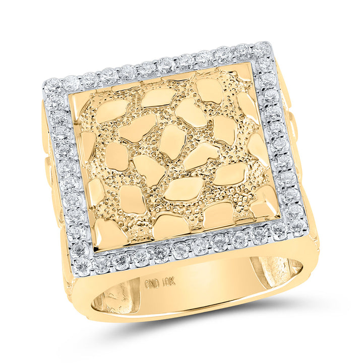 7/8CTW-DIA NK NUGGET MENS RING 10 Daisy Joyeria