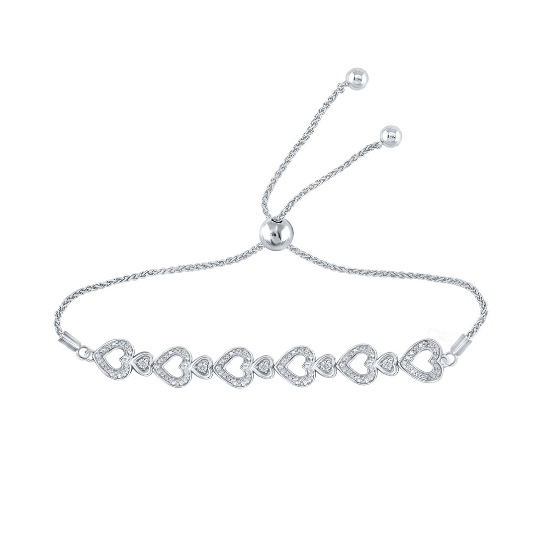 1/20CTW-DIA P2 HEART GIFT BOLO BRACELET (INCH 9.50) Daisy Joyeria