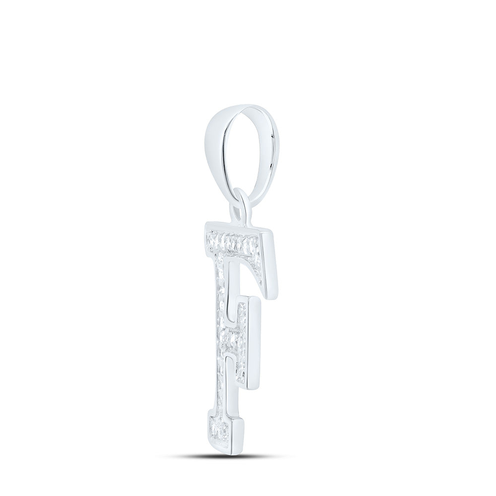 1/12 CTW-DIA P1 LADIES INITIAL "F" PENDANT Daisy Joyeria