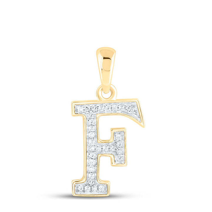 1/12 CTW-DIA P1 LADIES INITIAL "F" PENDANT Daisy Joyeria