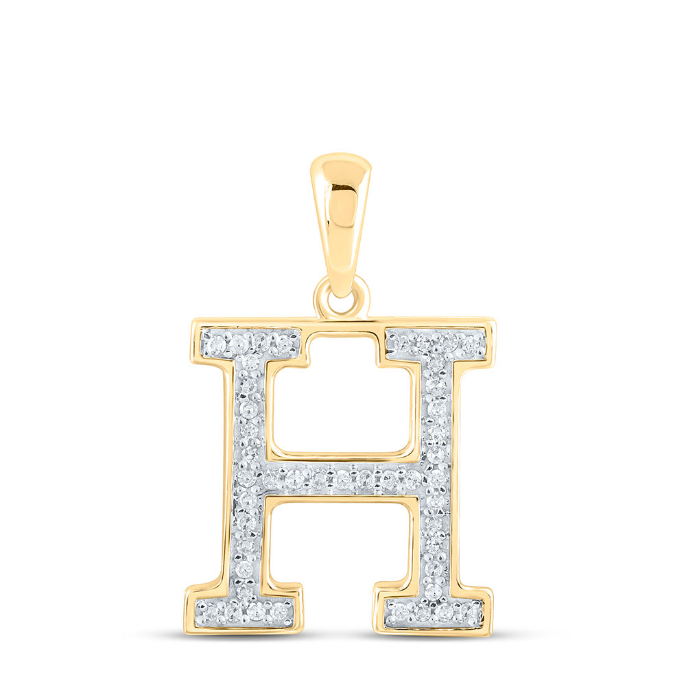 1 /10CTW-DIA P1 LADIES INITIAL "H" PENDANT Daisy Joyeria