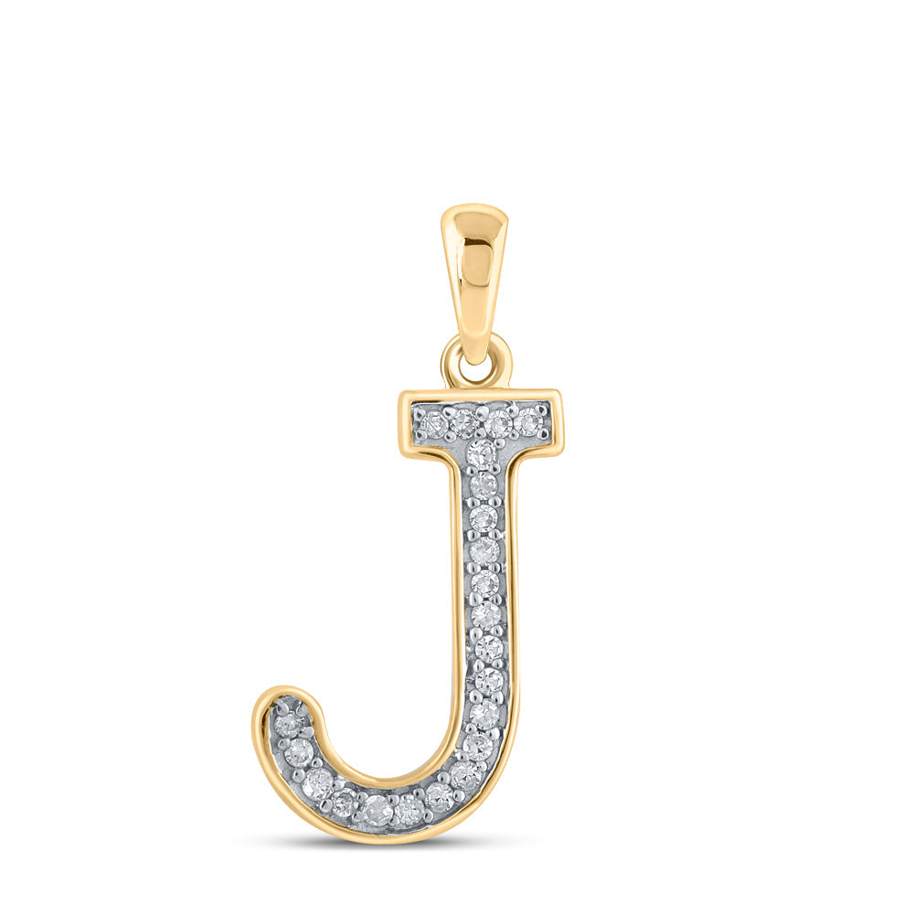 1/20CTW-NAT DIA P1 LADIES INITIAL "J" PENDANT Daisy Joyeria