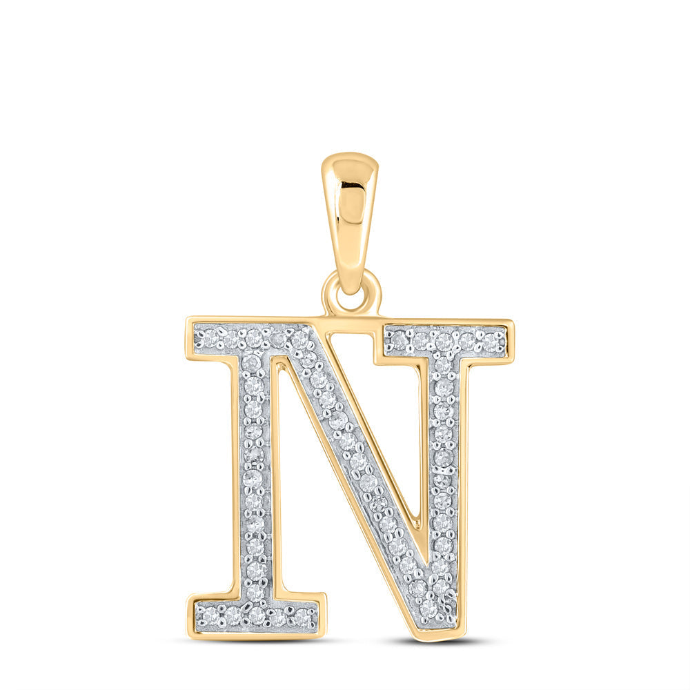 1/10TW-DIA P1 LADIES INITIAL "N" PENDANT Daisy Joyeria