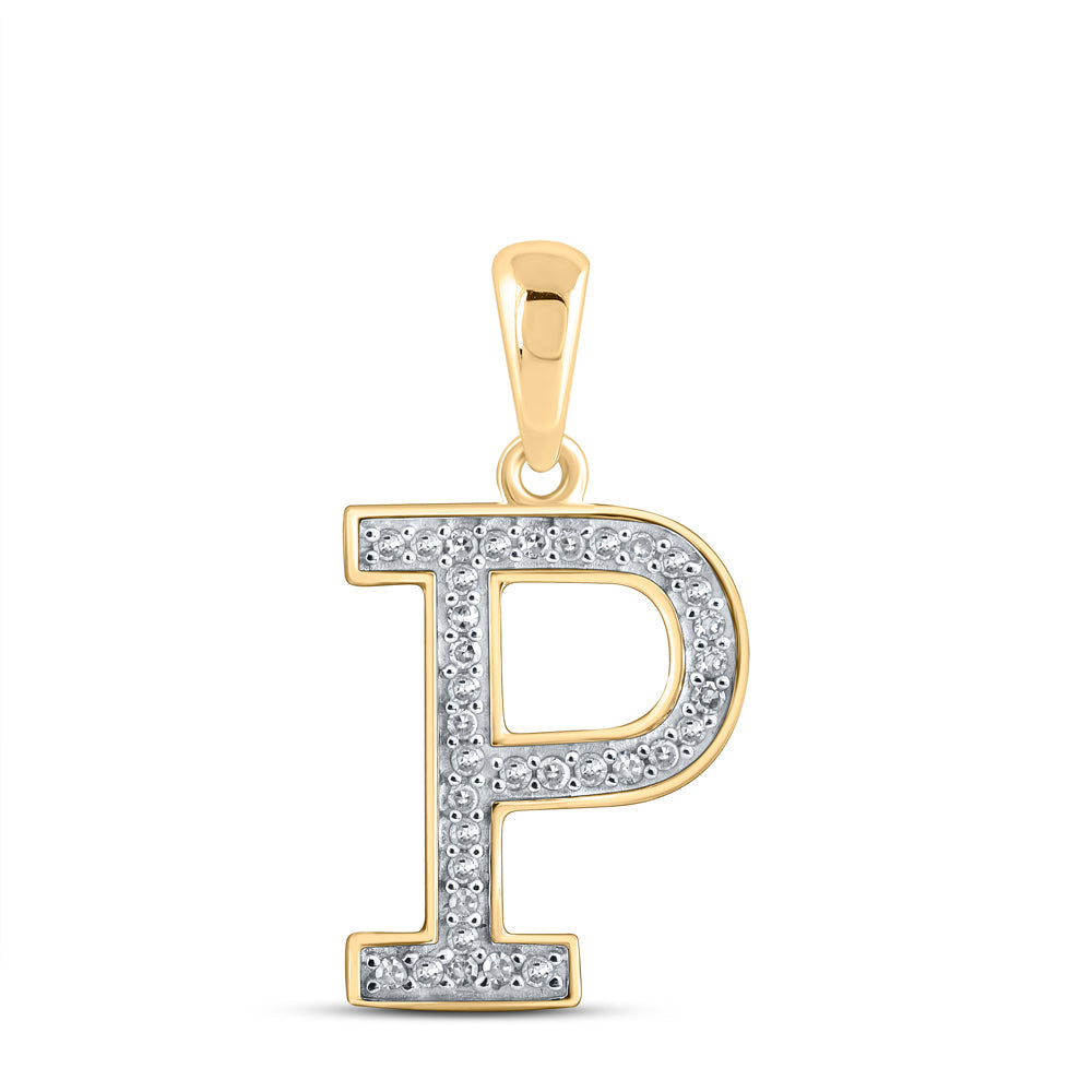 1/10CTW-DIA P1 LADIES INITIAL "P" PENDANT Daisy Joyeria