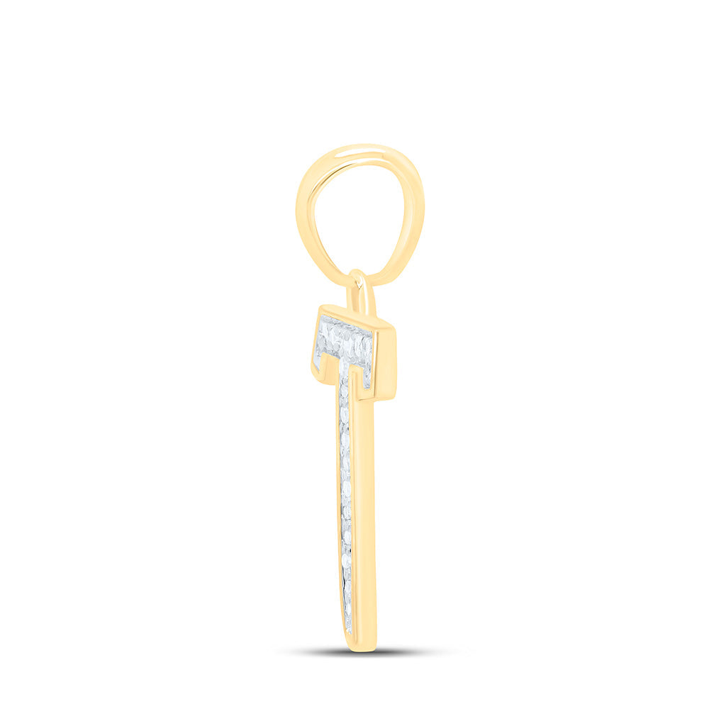 1/20CTW-NAT DIA P1 LADIES INITIAL "T" PENDANT Daisy Joyeria