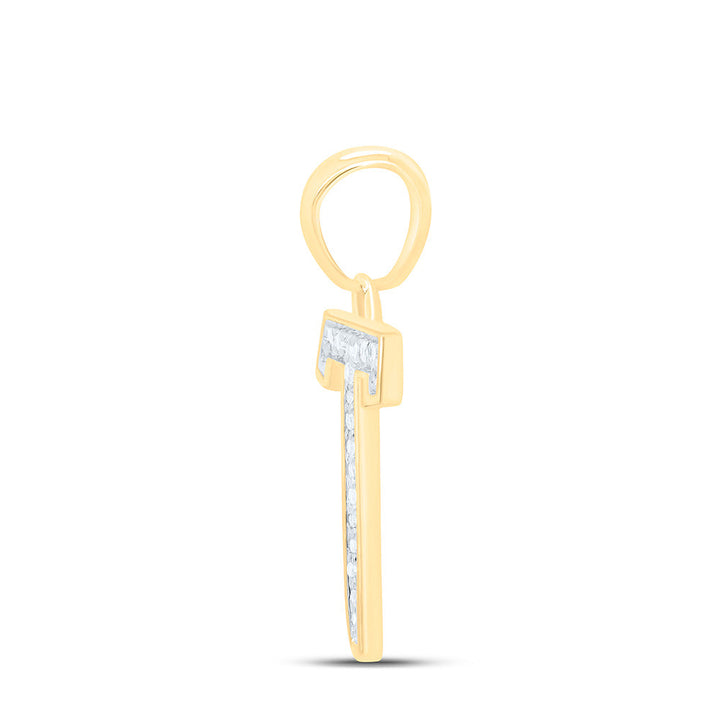1/20CTW-NAT DIA P1 LADIES INITIAL "T" PENDANT Daisy Joyeria