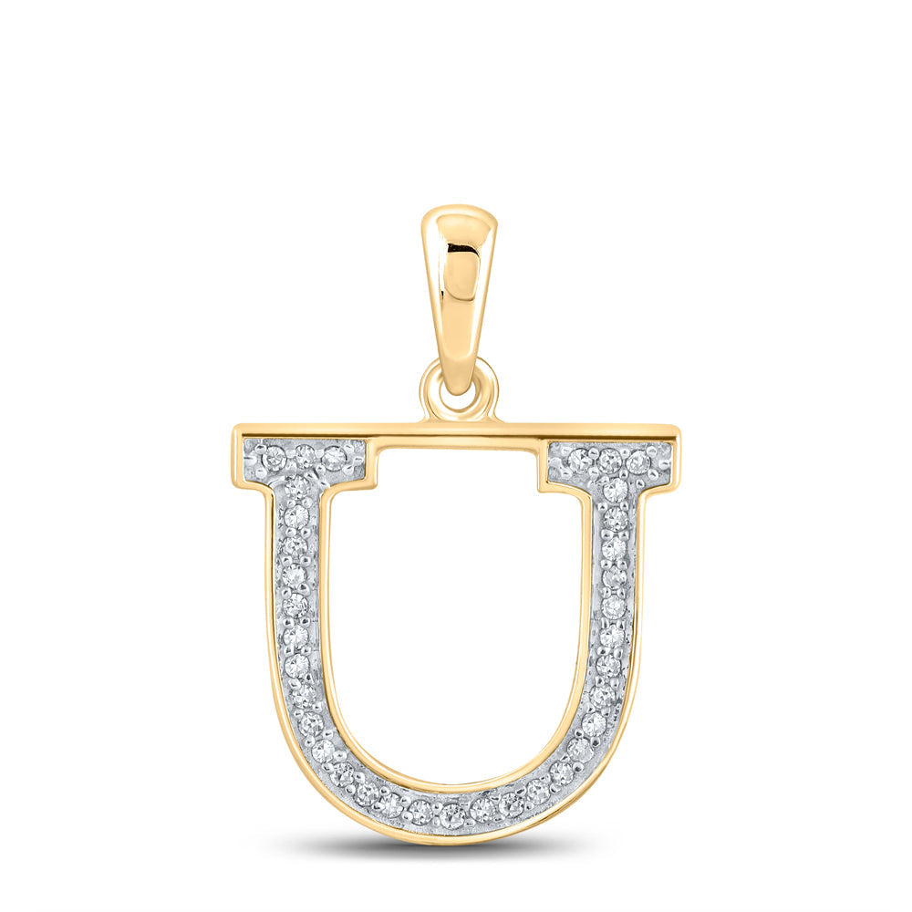 1/12CTW-NAT DIA P1 GIFT LADIES INITIAL "U" PENDANT Daisy Joyeria
