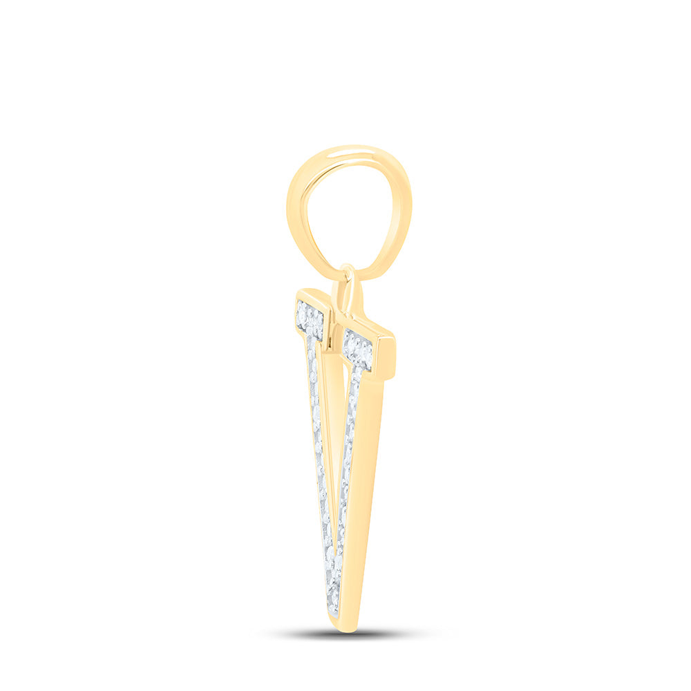 1/20CTW-DIA P1 LADIES INITIAL "V" PENDANT Daisy Joyeria