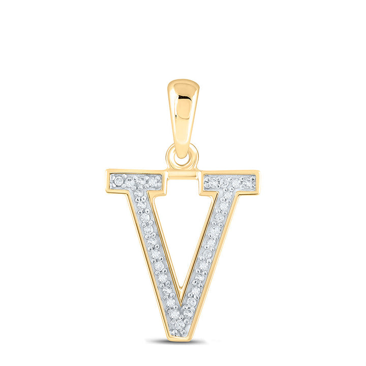 1/20CTW-DIA P1 LADIES INITIAL "V" PENDANT Daisy Joyeria