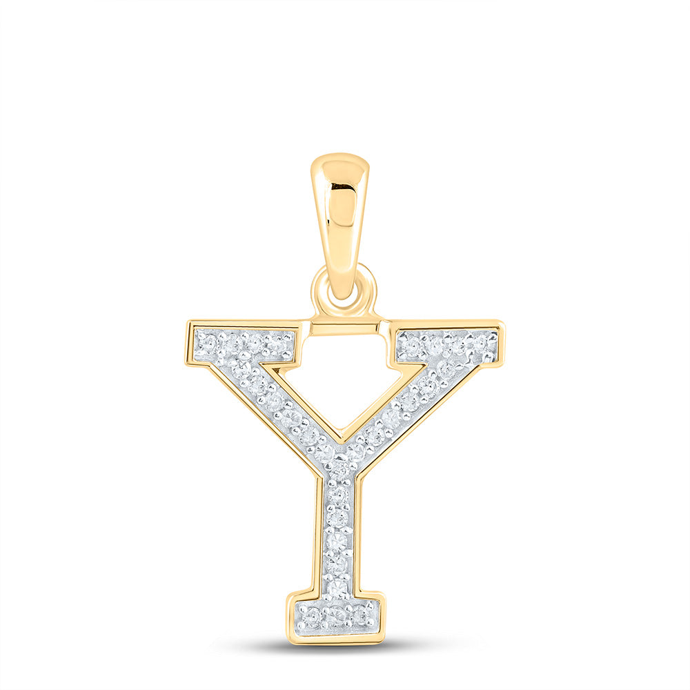 1/12CTW-DIA P1 LADIES INITIAL "Y" PENDANT Daisy Joyeria