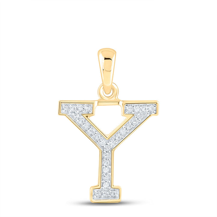 1/12CTW-DIA P1 LADIES INITIAL "Y" PENDANT Daisy Joyeria