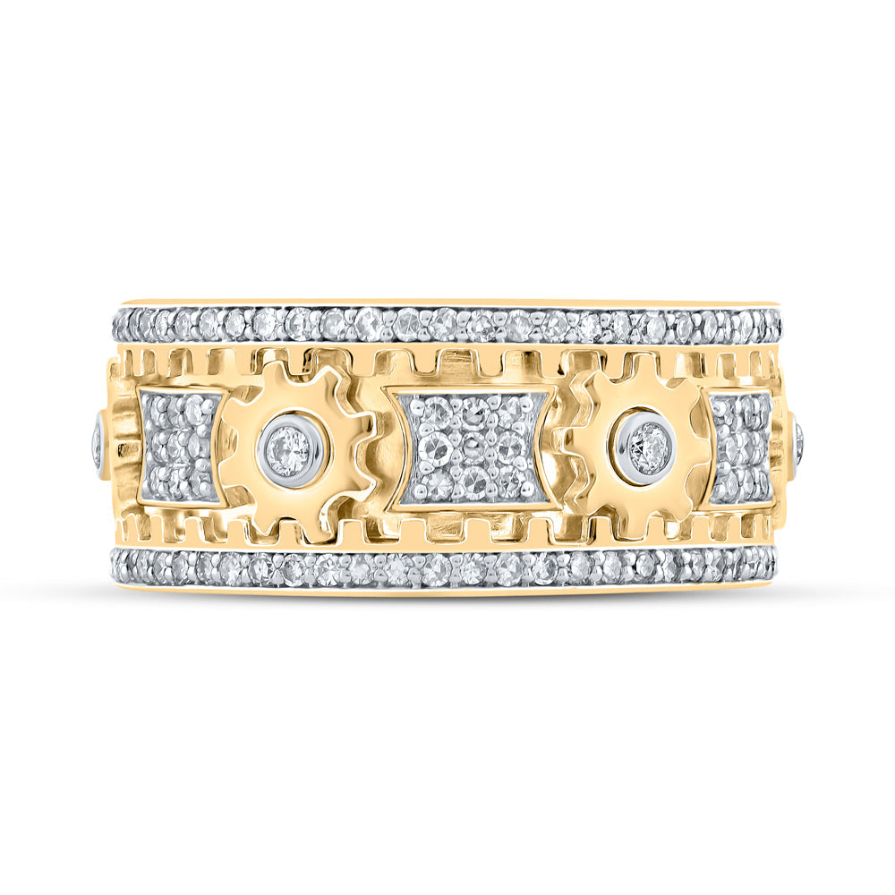 1 1/2CTW-DIA NK FULL ETERNITY MENS GEAR MOVING BAND 10 Daisy Joyeria