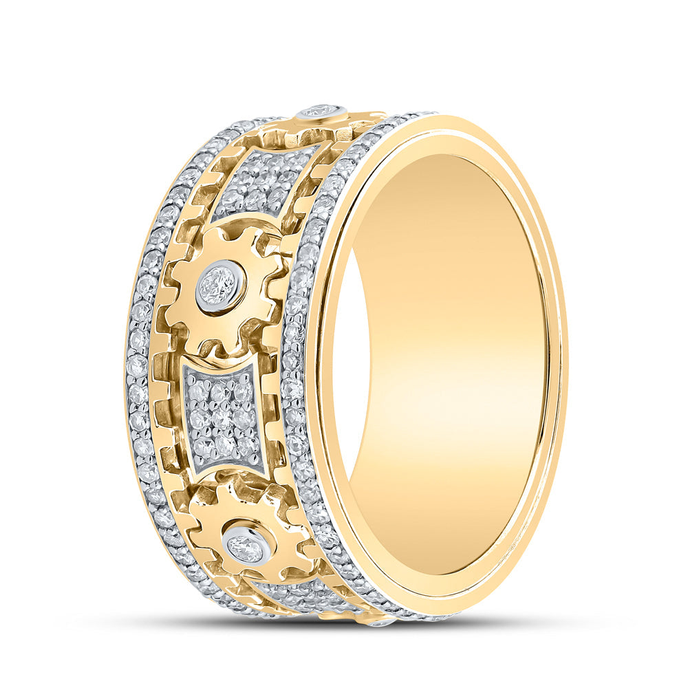 1 1/2CTW-DIA NK FULL ETERNITY MENS GEAR MOVING BAND 10 Daisy Joyeria