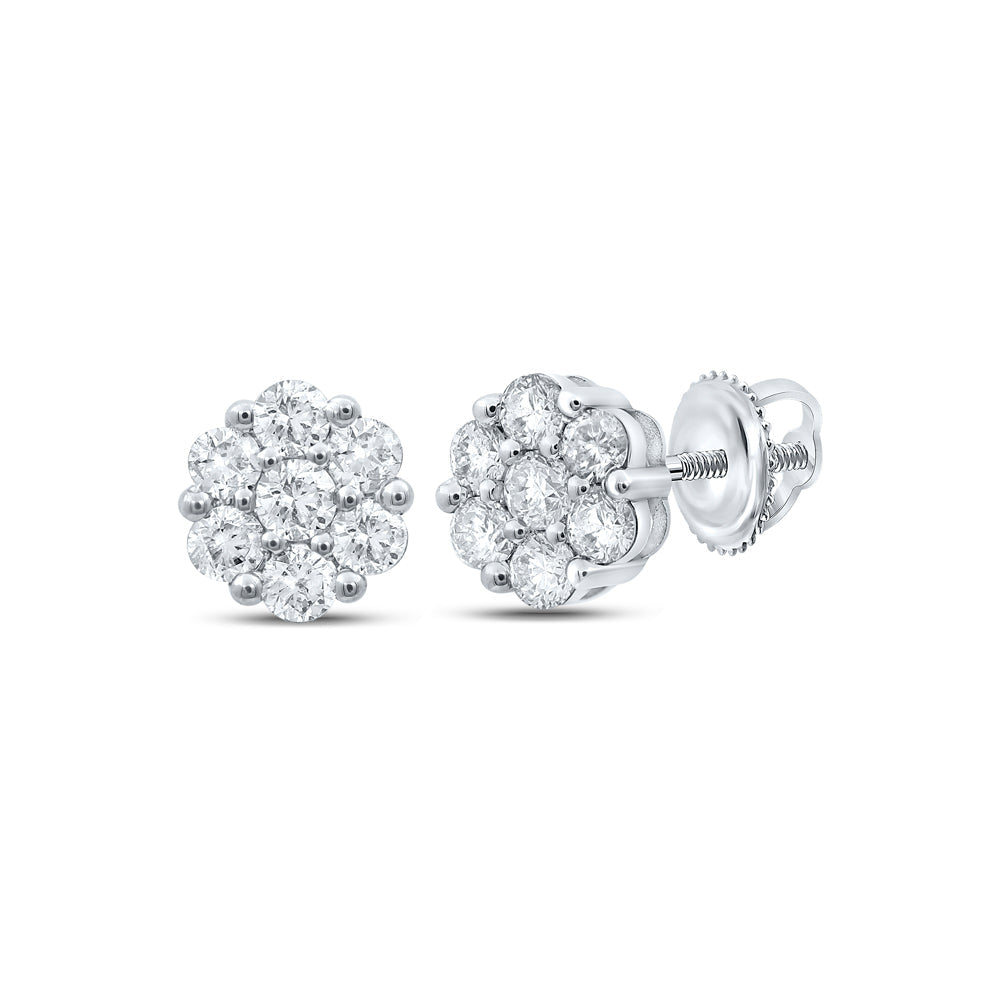 1CTW-DIA NK FLOWER EARRING Daisy Joyeria
