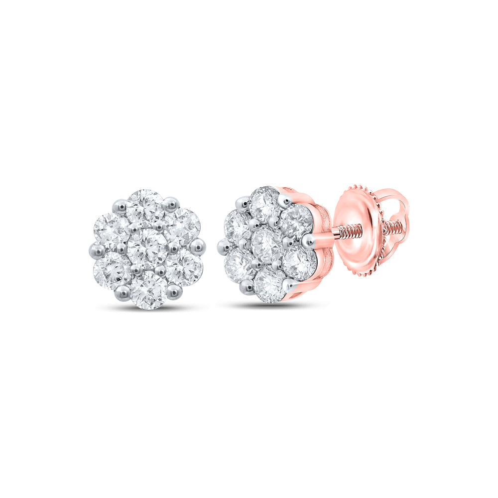 1CTW-DIA NK FLOWER EARRING Daisy Joyeria