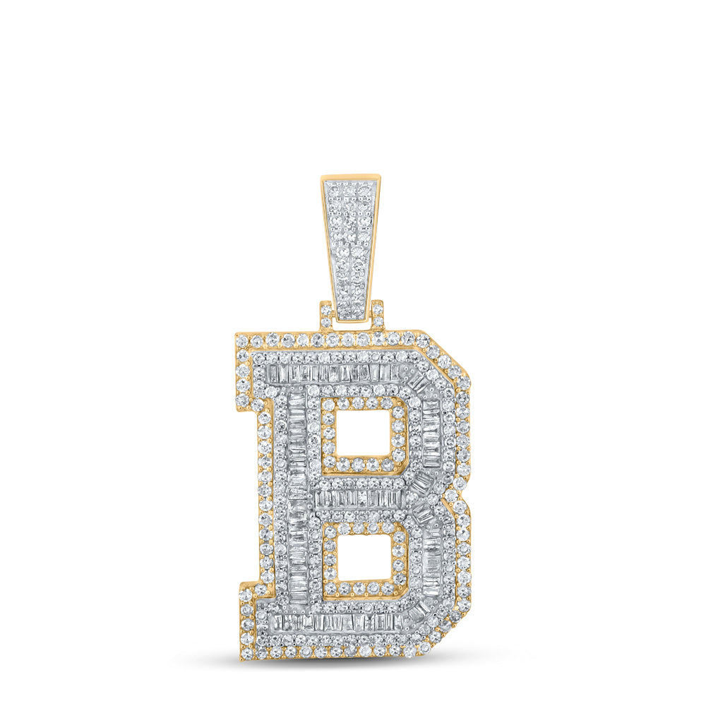2 1/5CTW-DIA CN MENS INITIAL "B" PENDANT Daisy Joyeria